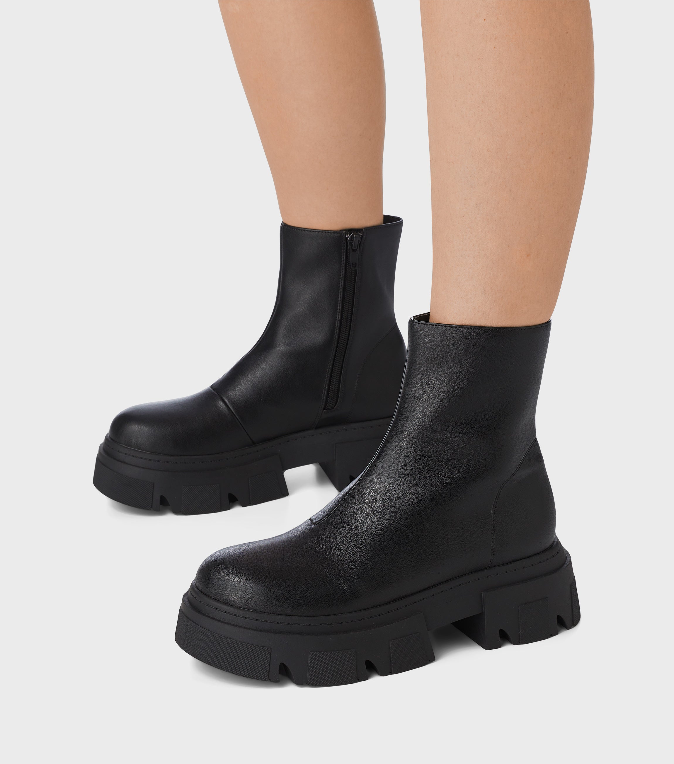 Louise Black Chunky Ankle Boot – London Rebel - Main Image