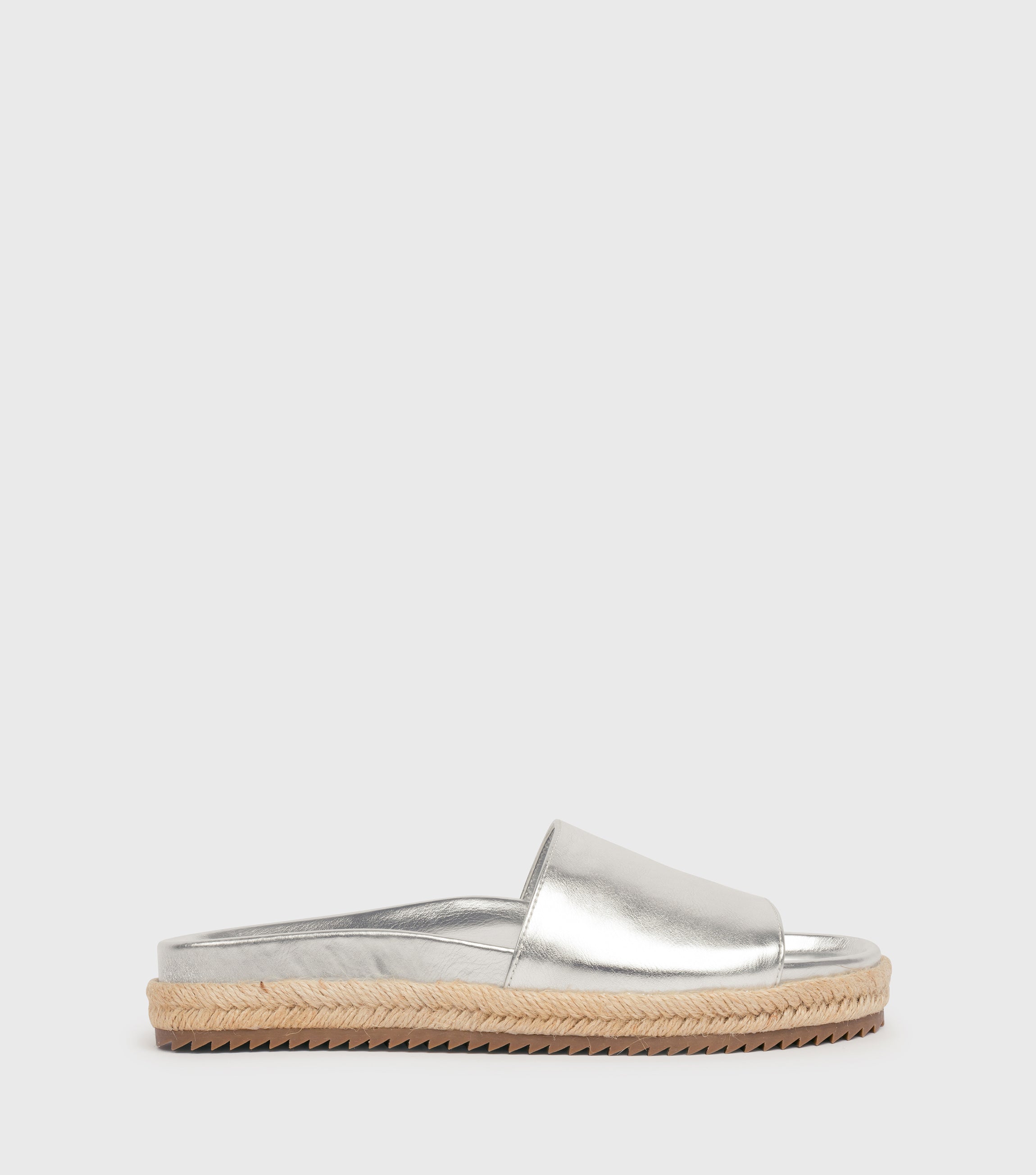 Penny Silver Flat Espadrille Sandals