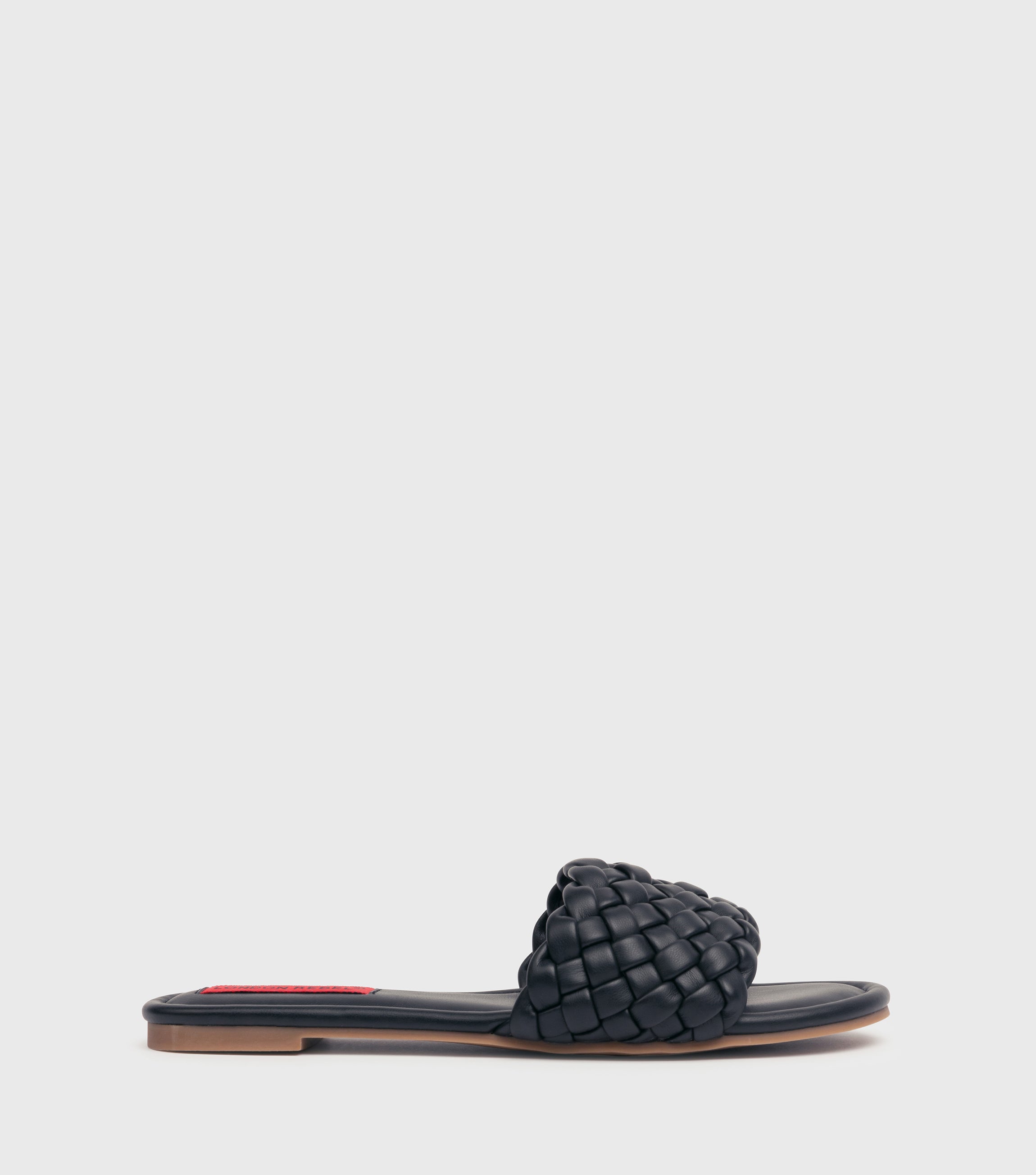 Sutton Black Woven Flat Sandals