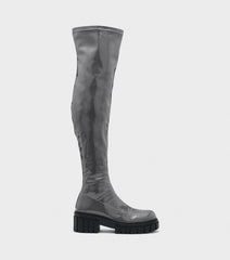 Nadine Grey Flat Over The Knee Boots