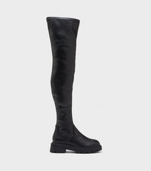 Polly Black Over The Knee Stretch Sock Boots
