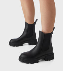 Rosie Black Chunky Chelsea Boots
