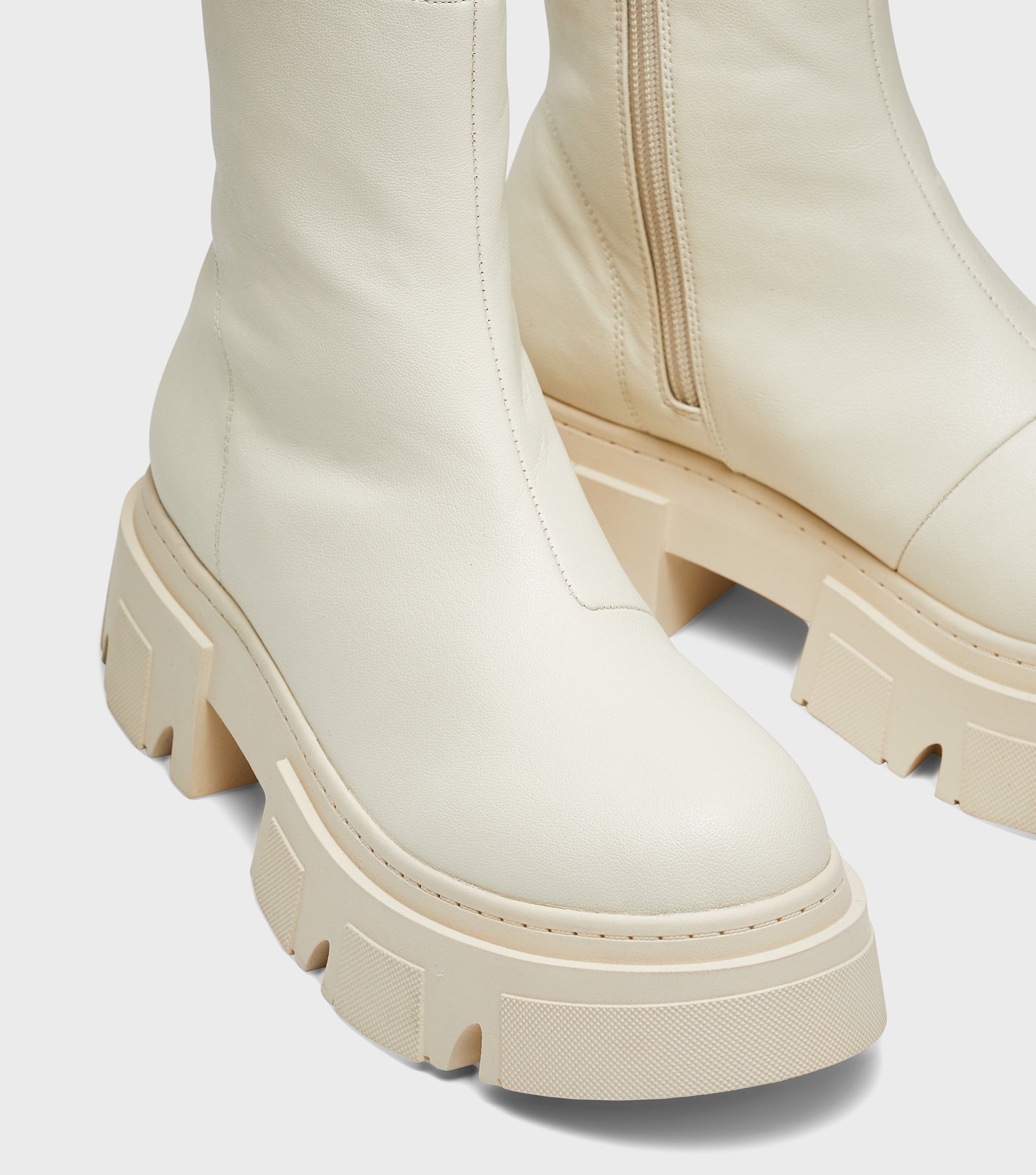 Louise Off White Chunky Ankle Boot