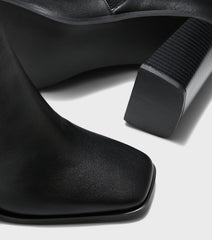Rachel Black Block Heel Sock Boots