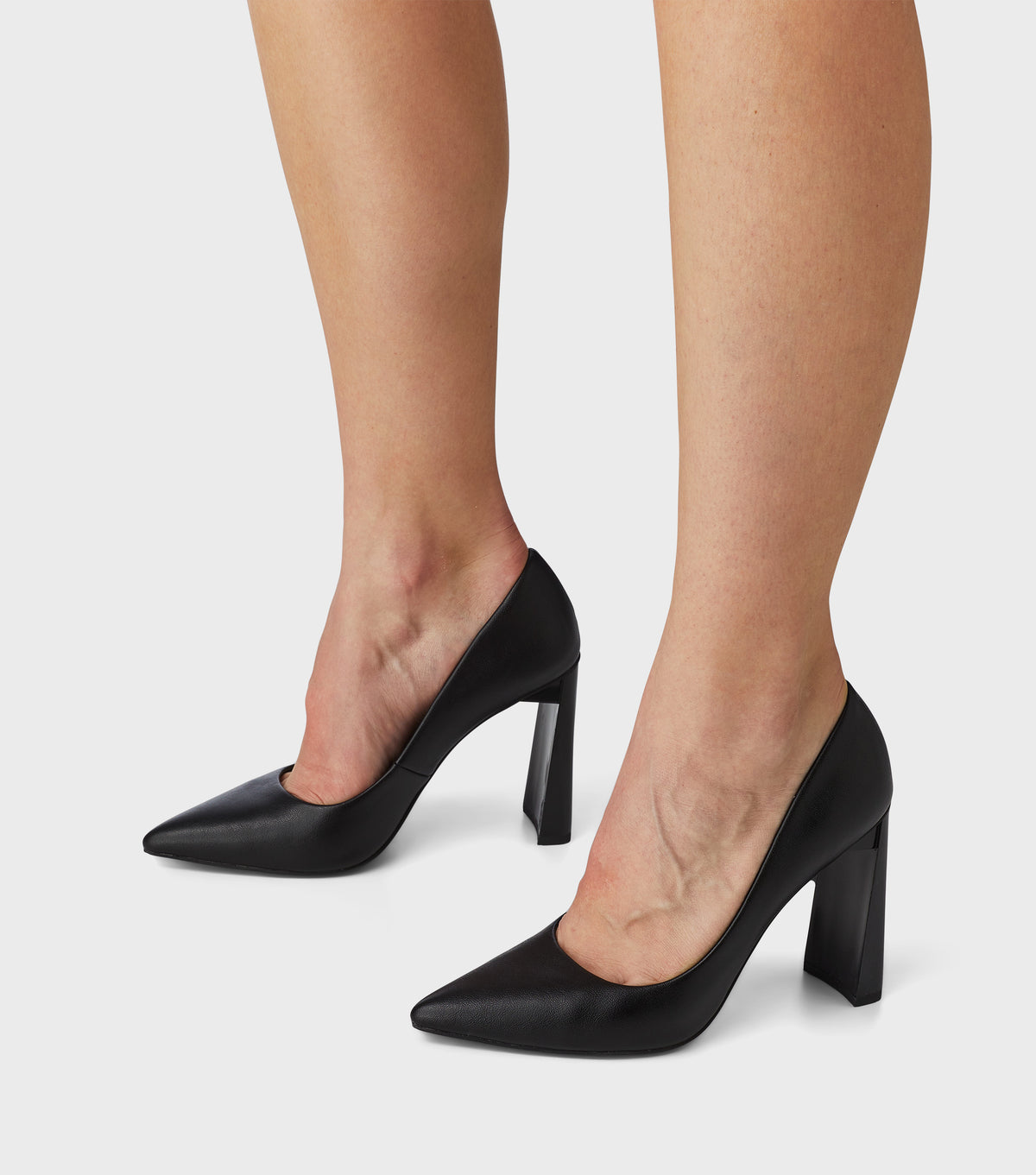 Rochelle Black Pointed Toe Court Shoes