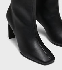Steph Black Heeled Ankle Boot With Zip