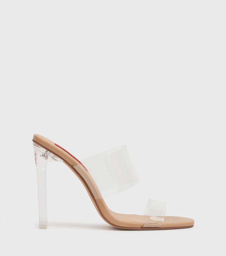 Iris Clear Perspex Strap Heeled Shoe