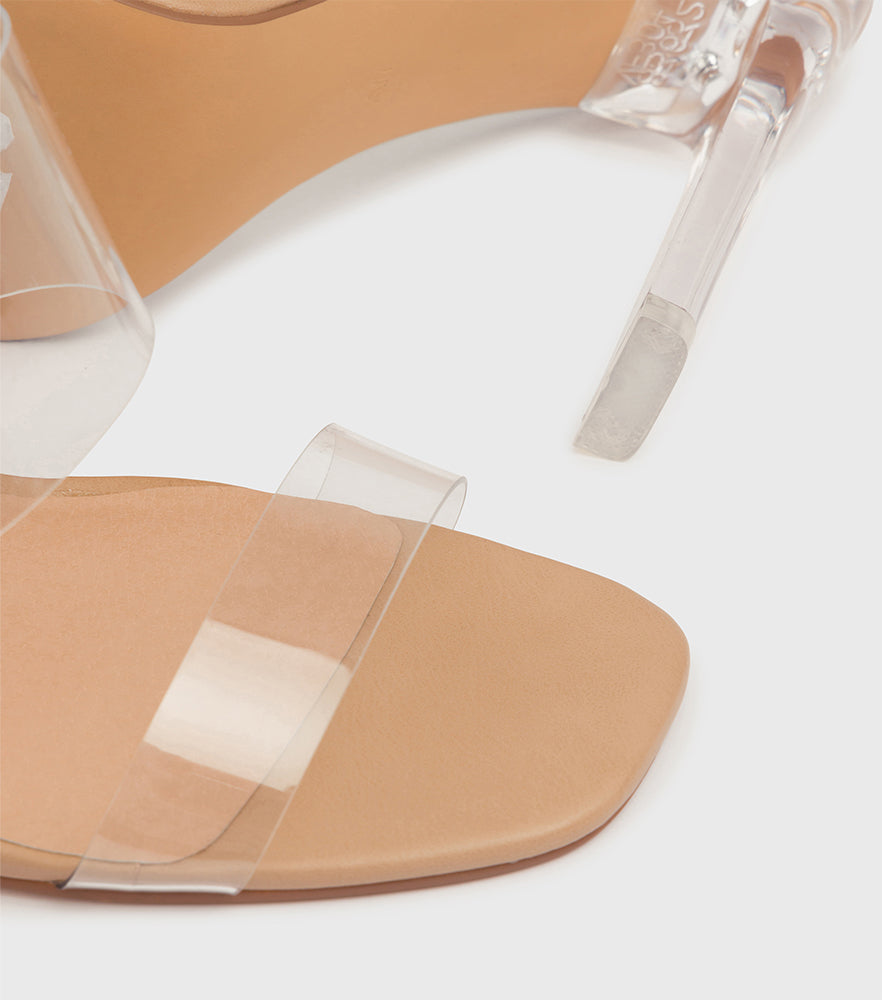 Iris Clear Perspex Strap Heeled Shoe
