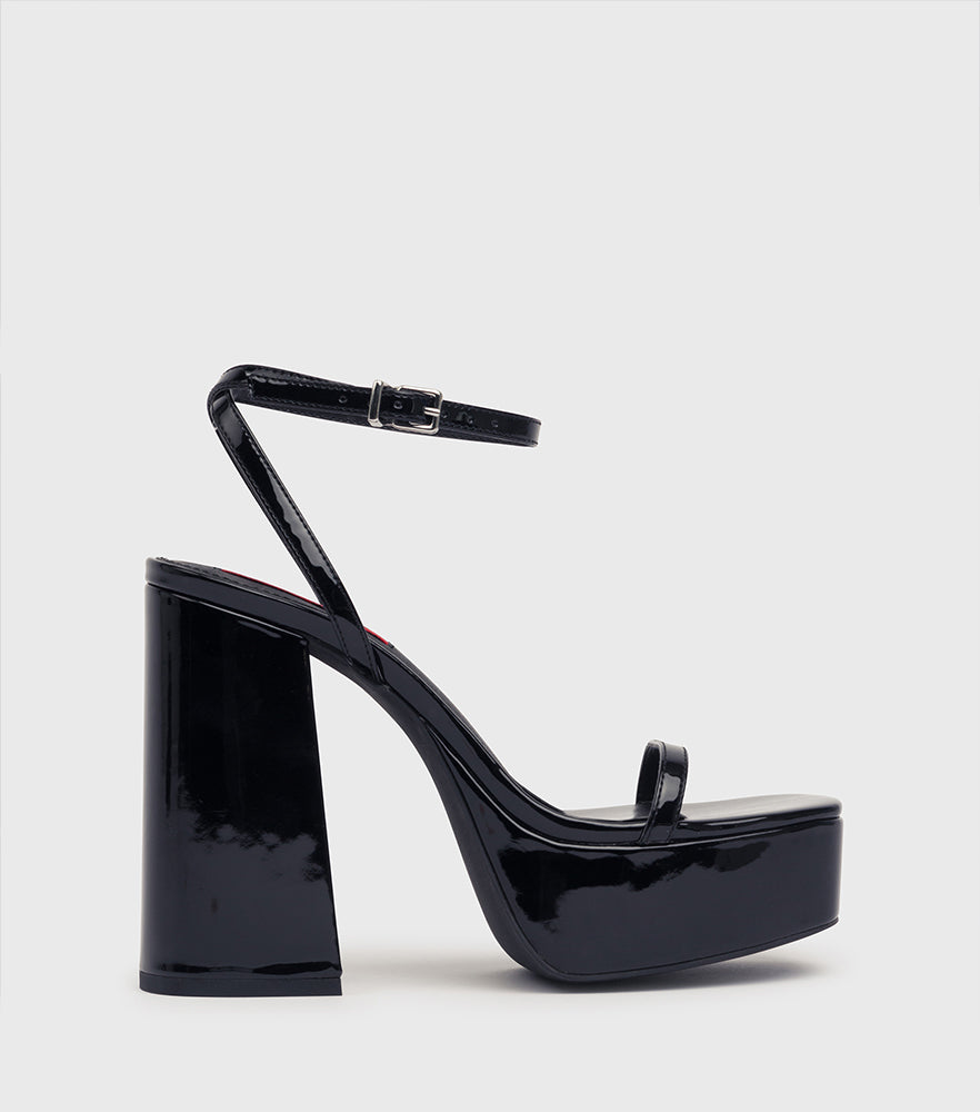 Lila Black Platform Sandal