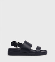 Sofia Black PU Chunky Strap Sandals